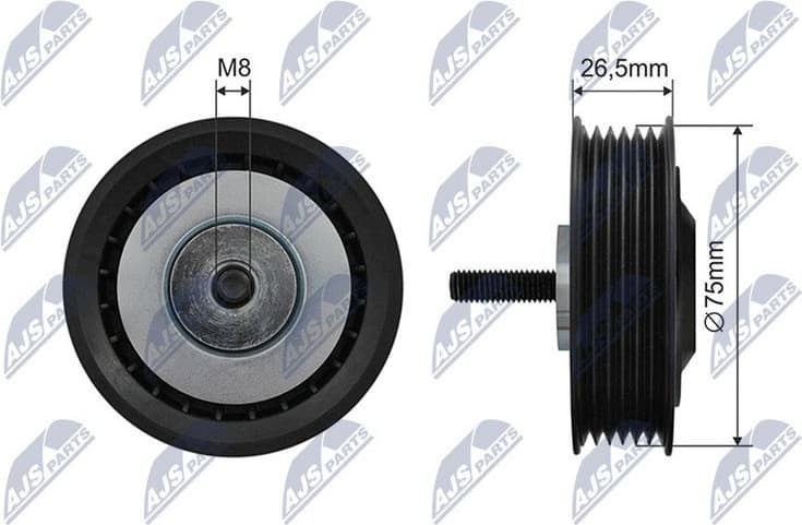 Tensioner Pulley, V-ribbed belt RNK-VW-042