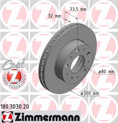 Brake Disc COAT Z 180.3030.20