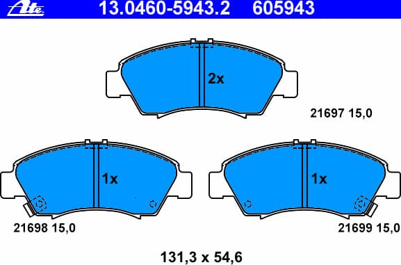 Brake Pad Set, disc brake 13.0460-5943.2