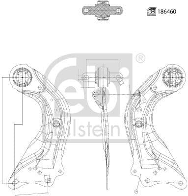 Control/Trailing Arm, wheel suspension 186460