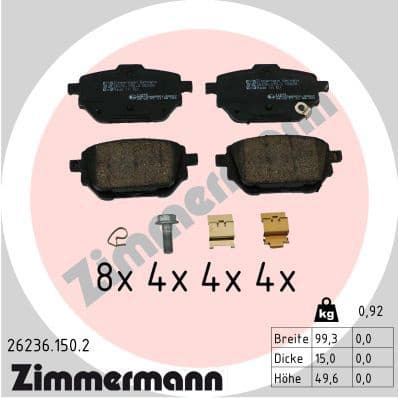 Brake Pad Set, disc brake 26236.150.2