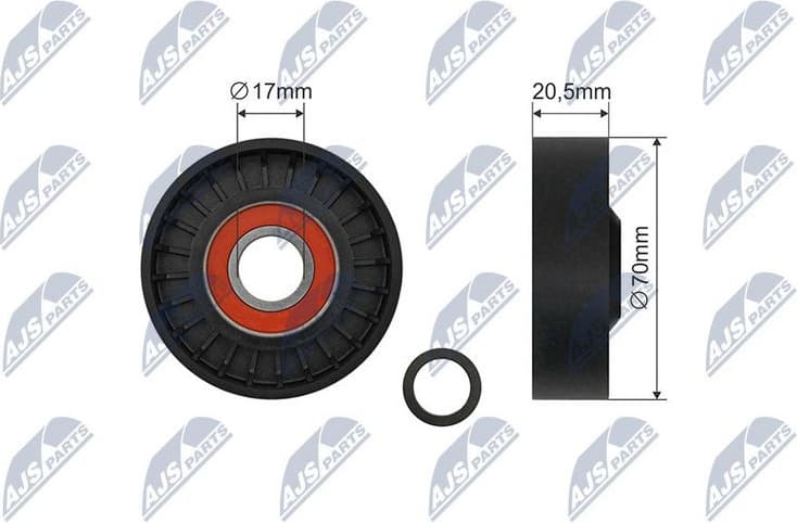 Tensioner Pulley, V-ribbed belt RNK-FR-055