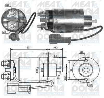 Solenoid Switch, starter 46096