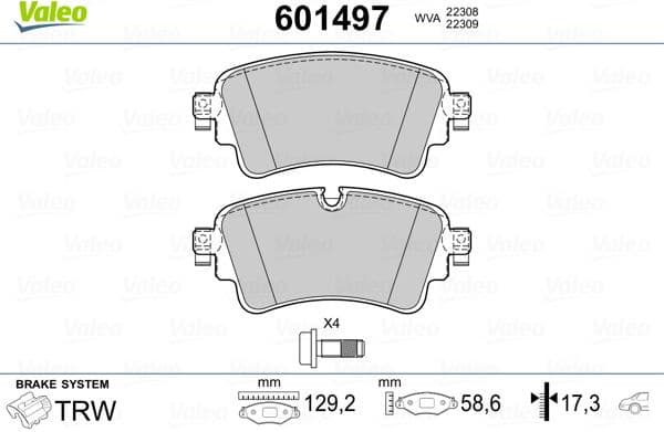 Brake Pad Set, disc brake 601497