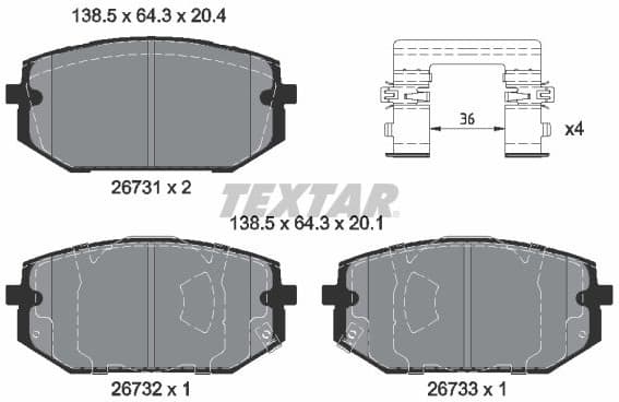 Brake Pad Set, disc brake Q+ 2673101