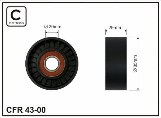 Deflection/Guide Pulley, V-ribbed belt 43-00