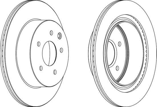 Brake discs kit rear, (2pcs), Top Quality DDF1579C