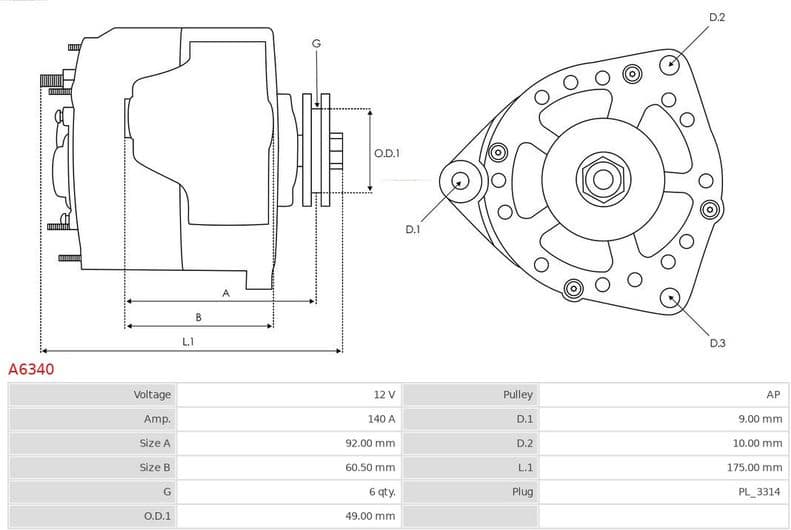Alternator AS A6340 - image 5