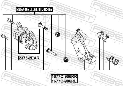 Brake Caliper Bracket Set 1677C-906RR - image 2