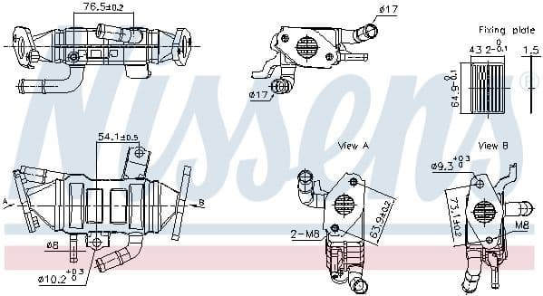 Cooler, exhaust gas recirculation 989488