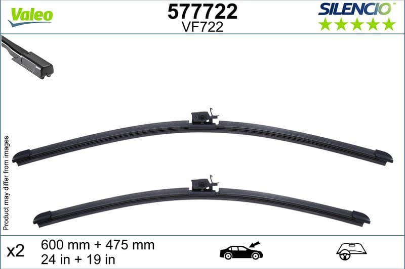 Wiper Blade SILENCIO FLAT BLADE SET 577722