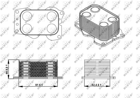 Oil Cooler, engine oil EASY FIT 31338