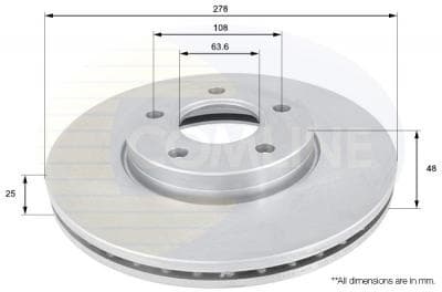 Brake disc, 1pcs FRONT ADC1912V