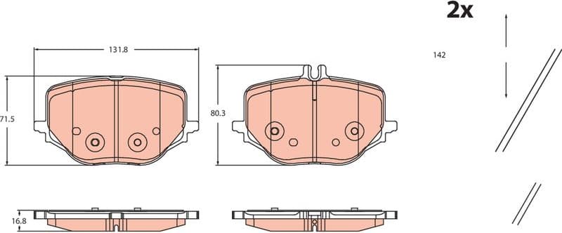 Brake pads rear, Top Quality GDB2470