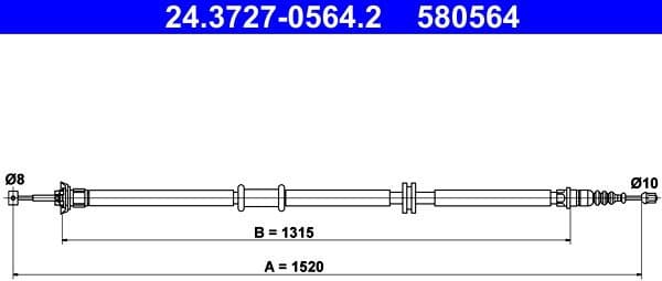 Cable Pull, parking brake 24-3727-0564-2