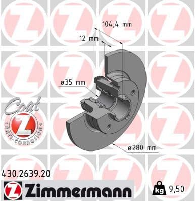 Brake Disc COAT Z 430.2639.20