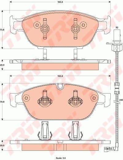 Brake pads front, Top Quality GDB1883