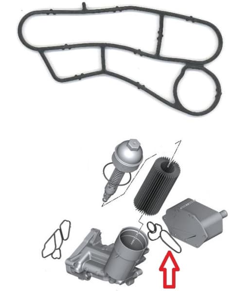 Gasket oil filter flange housing 301.490