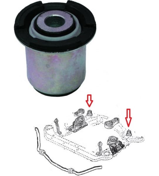 Silentblock front suspension support T405759