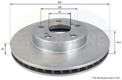 Brake disc, 1pcs FRONT ADC01154V