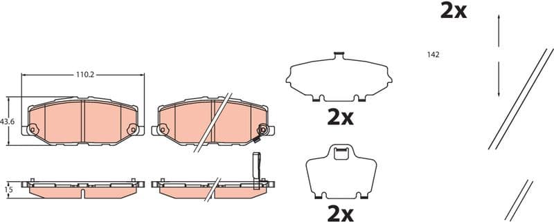 Brake Pad Set, disc brake GDB2455