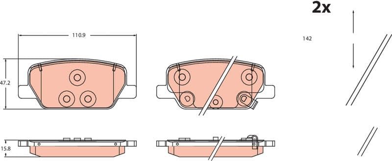 Brake Pad Set, disc brake GDB2491