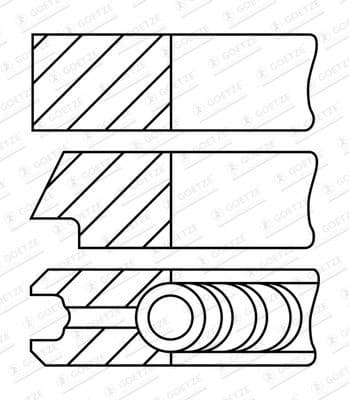 Piston Ring Set Goetze Diamond Coated® LKZ-Ring® 08-449900-00 - image 2