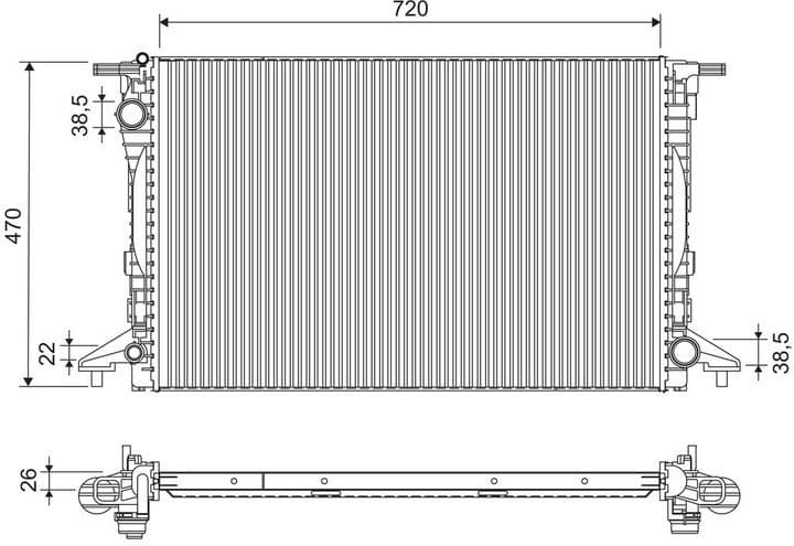 Radiator, engine cooling 701293