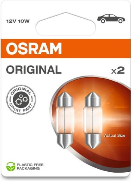Osram Bulbs C10W 31mm 12V SV8,5-8 BLI2DK 2vnt - 6438-2BL