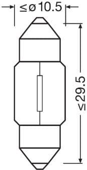 Osram Bulbs C10W 31mm 12V SV8,5-8 BLI2DK 2vnt - 6438-2BL - image 2