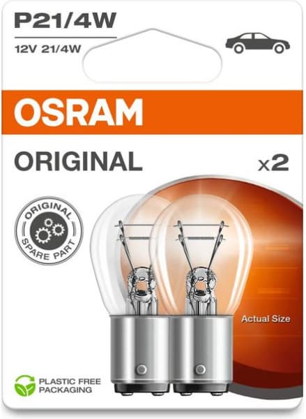Lemputė OSRAM P21/4W 12V BAZ15d BLI2DK kmpl. 2vnt - 7225-2BL