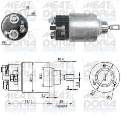 Solenoid Switch, starter 46044