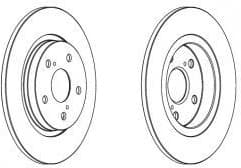 Brake discs kit rear, (2pcs), Top Quality DDF1755C