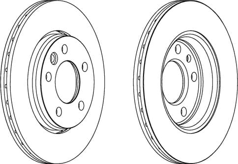 Brake discs kit rear, (2pcs), Top Quality DDF1286C