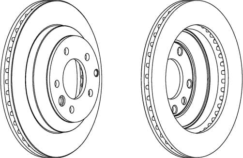 Brake discs kit rear, (2pcs), Top Quality DDF1580C