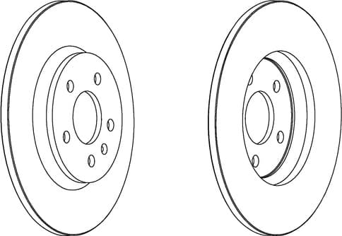 Brake discs kit rear, (2pcs), Top Quality DDF1666C