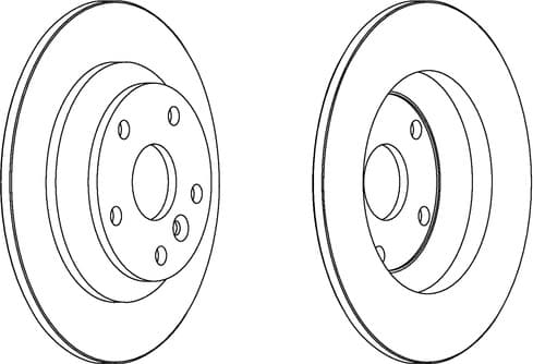 Brake discs kit rear, (2pcs), Top Quality DDF1616