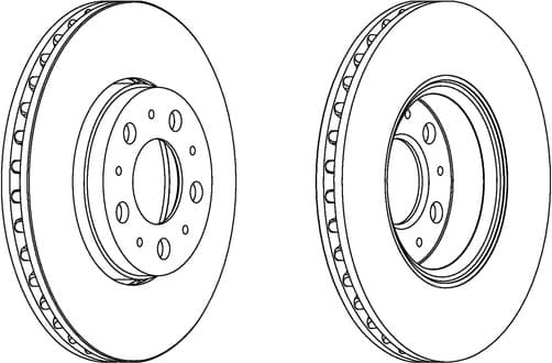 Brake discs kit front (2pcs), Top Quality DDF1163C