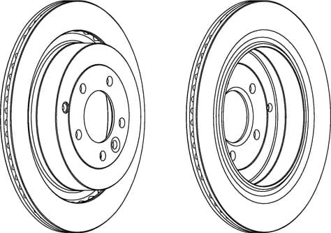 Brake discs kit rear, (2pcs), Top Quality DDF1406C