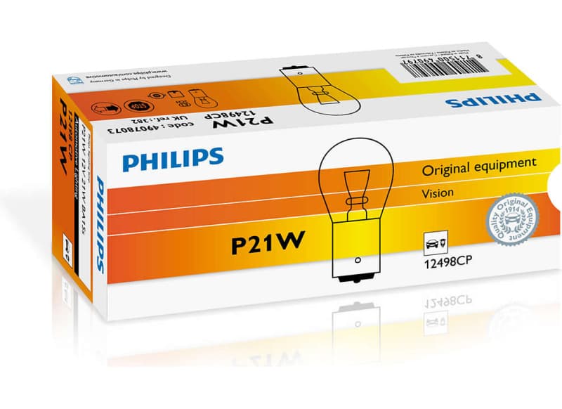 Lemputė 12V 21W BA15s - 12498CP (PHILIPS) - Autoera