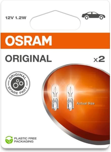 Osram Bulbs W1.2W 12V W2x4.6D - 2721-2BL (OSRAM) - Autoera