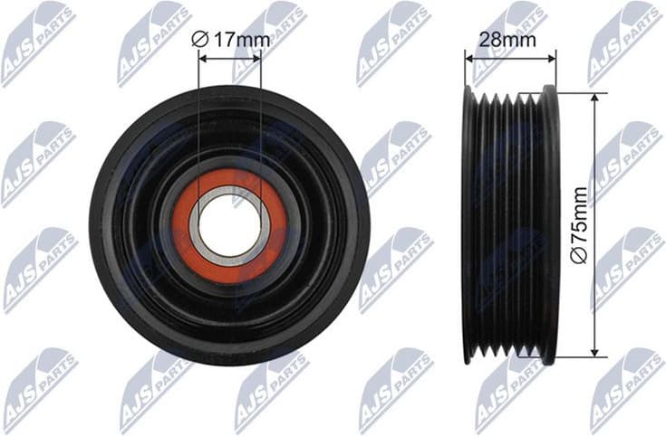 Deflection/Guide Pulley, V-ribbed belt RRK-MZ-003