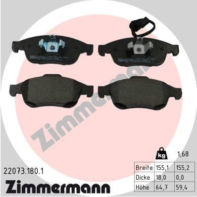 Brake Pad Set, disc brake 22073.180.1