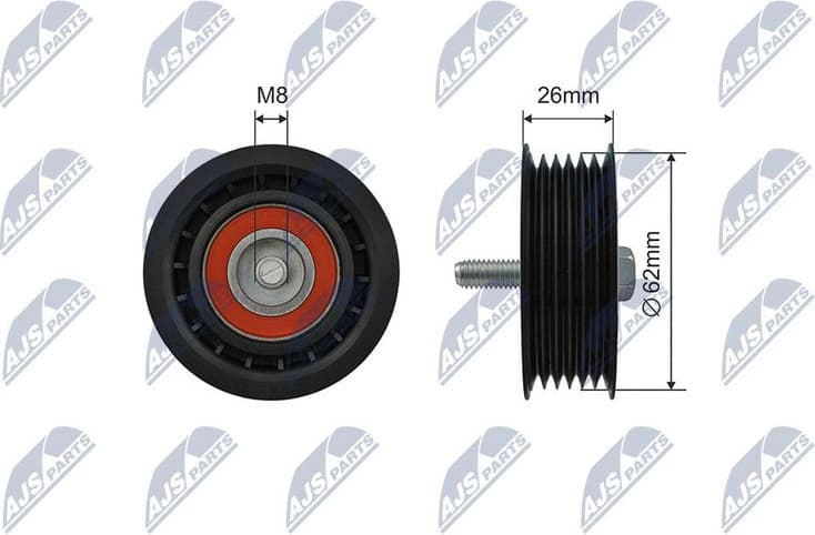 Tensioner Pulley, V-ribbed belt RNK-ME-058