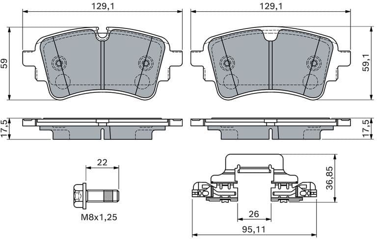 Brake Pad Set, disc brake 0986460174