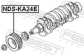 Belt Pulley, crankshaft NDS-KA24E - image 2