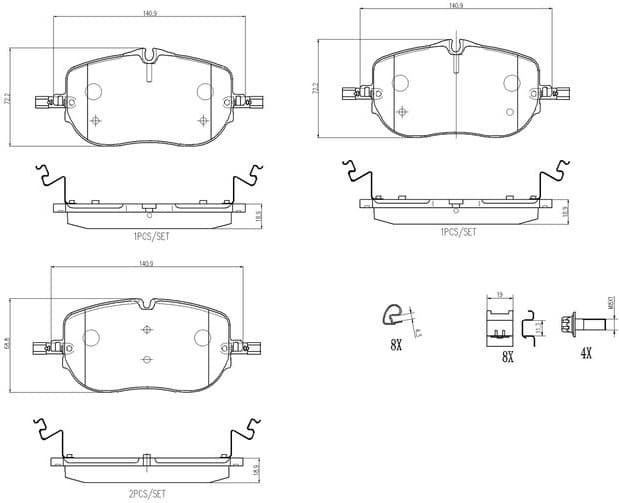 Brake Pad Set, disc brake PRIME LINE P 50 173