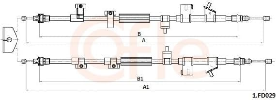 Cable Pull, parking brake 92.1.FD029