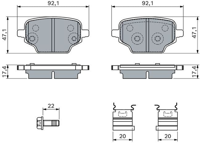 Brake Pad Set, disc brake 0986460143