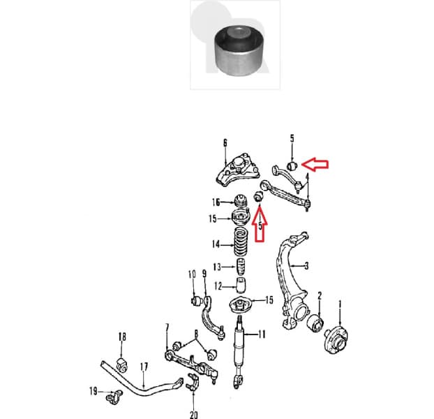 Silentblock front axle 87-02292 - image 2